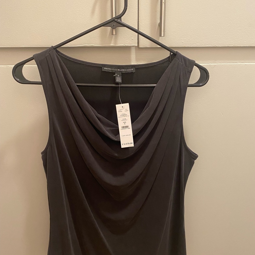 Washed Black Soft Draped Top